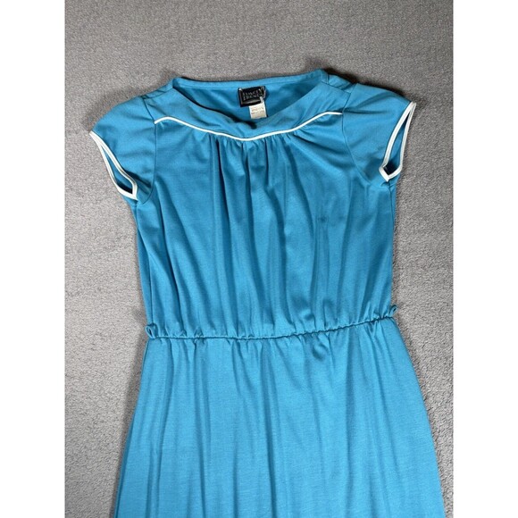 Vintage Timely Trends Dress Basic Short Sleeve Blue Mod/GoGo XS To S 60s Style - Picture 1 of 12